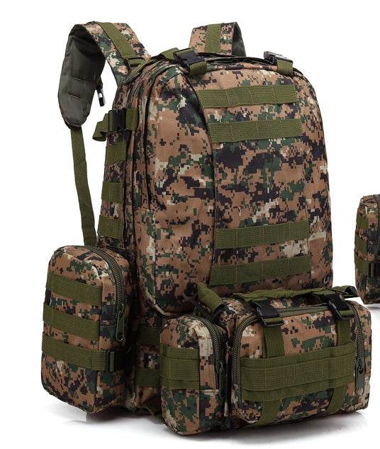 Men's Travel Backpack Oxford Cloth Outdoors Backpack Army Camouflage Tactics Double Shoulder Bag Mountaineering Large Combination Backpack - Commerce Monkeys