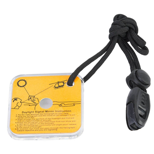 Outdoor Survival Acrylic Reflector Signal Mirror Safety with Lanyard whistle - Commerce Monkeys