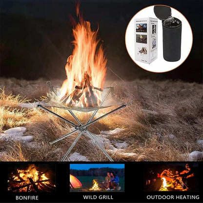 Folding Portable Fire Pit Mesh Fire Pit Bonfire Stand Outdoor Camping Patio UK - Commerce Monkeys