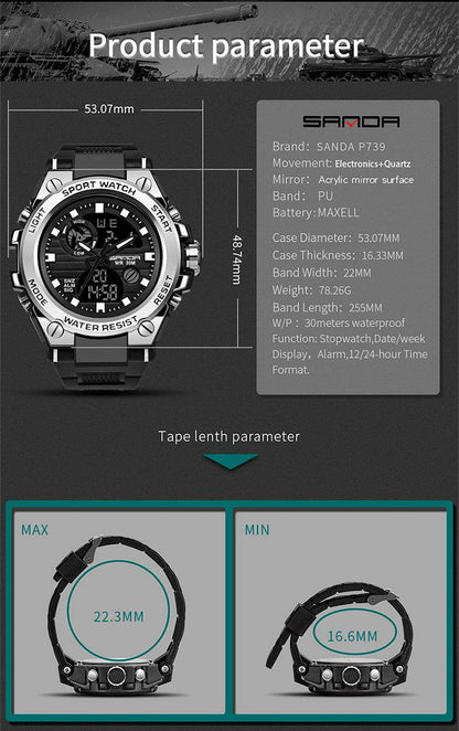 Trendy Multifunctional Digital Waterproof Electronic Watch - Commerce Monkeys